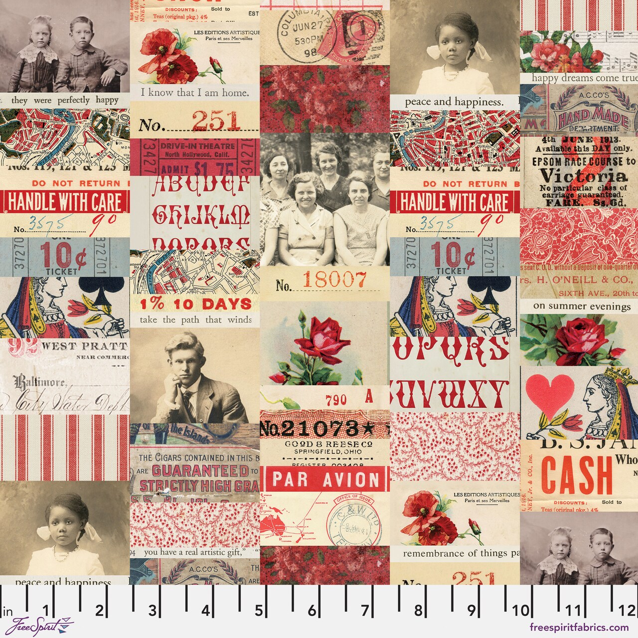 Collage in Red (pwth220.red) | Eclectic Elements Palette in Red | Tim Holtz | Free Spirit